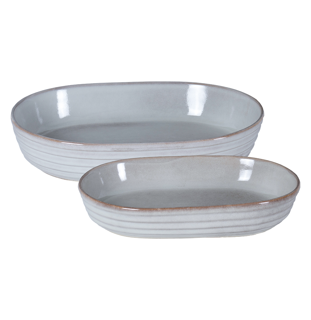 2pc Stone Grey Baker Set