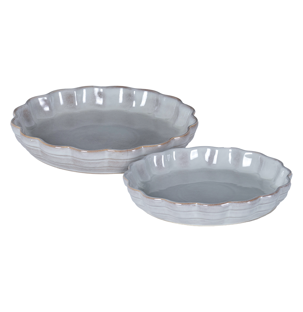 2pc Stone Grey Quiche Set