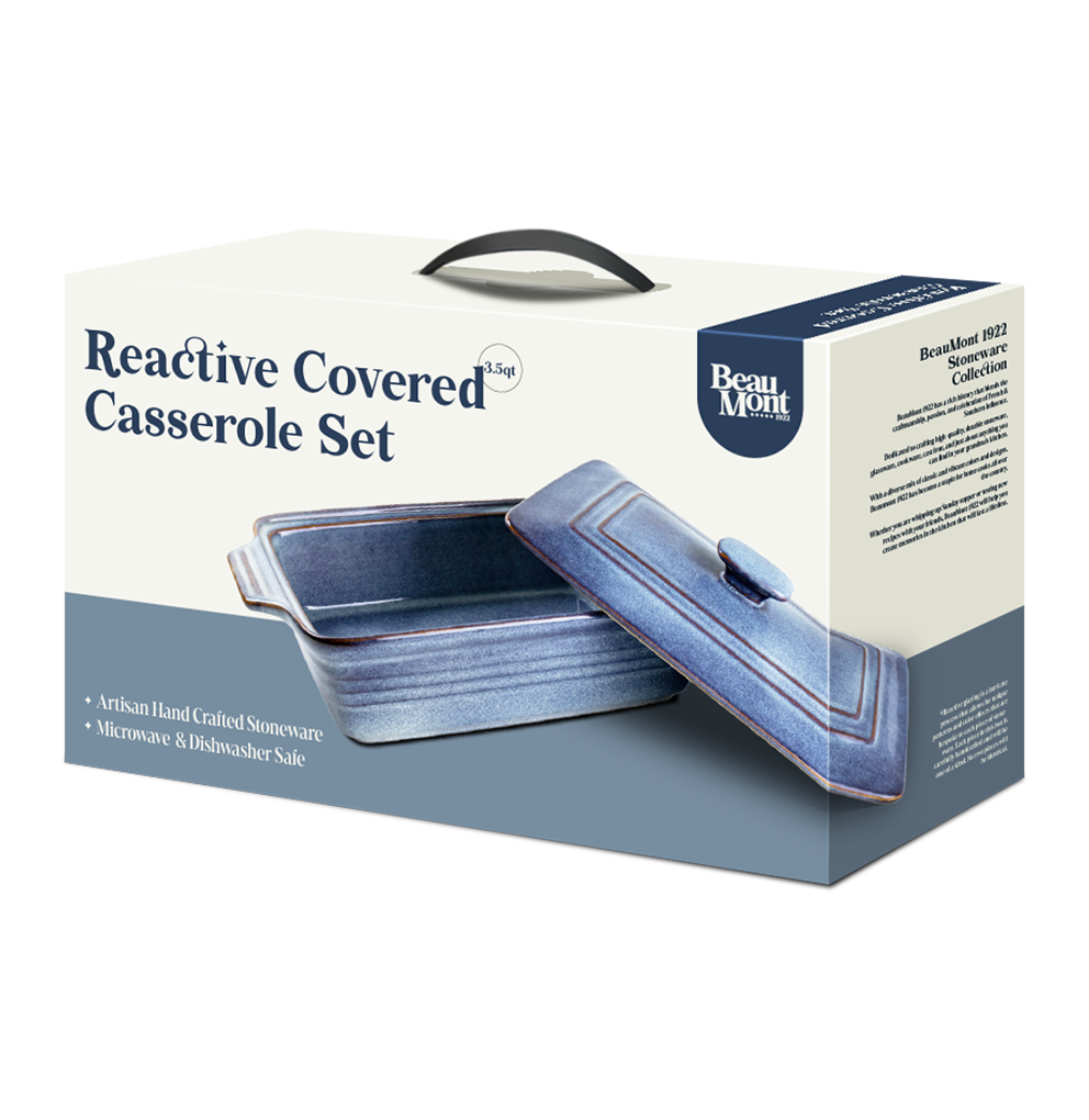 3.5QT Reactive Covered Casserole Set