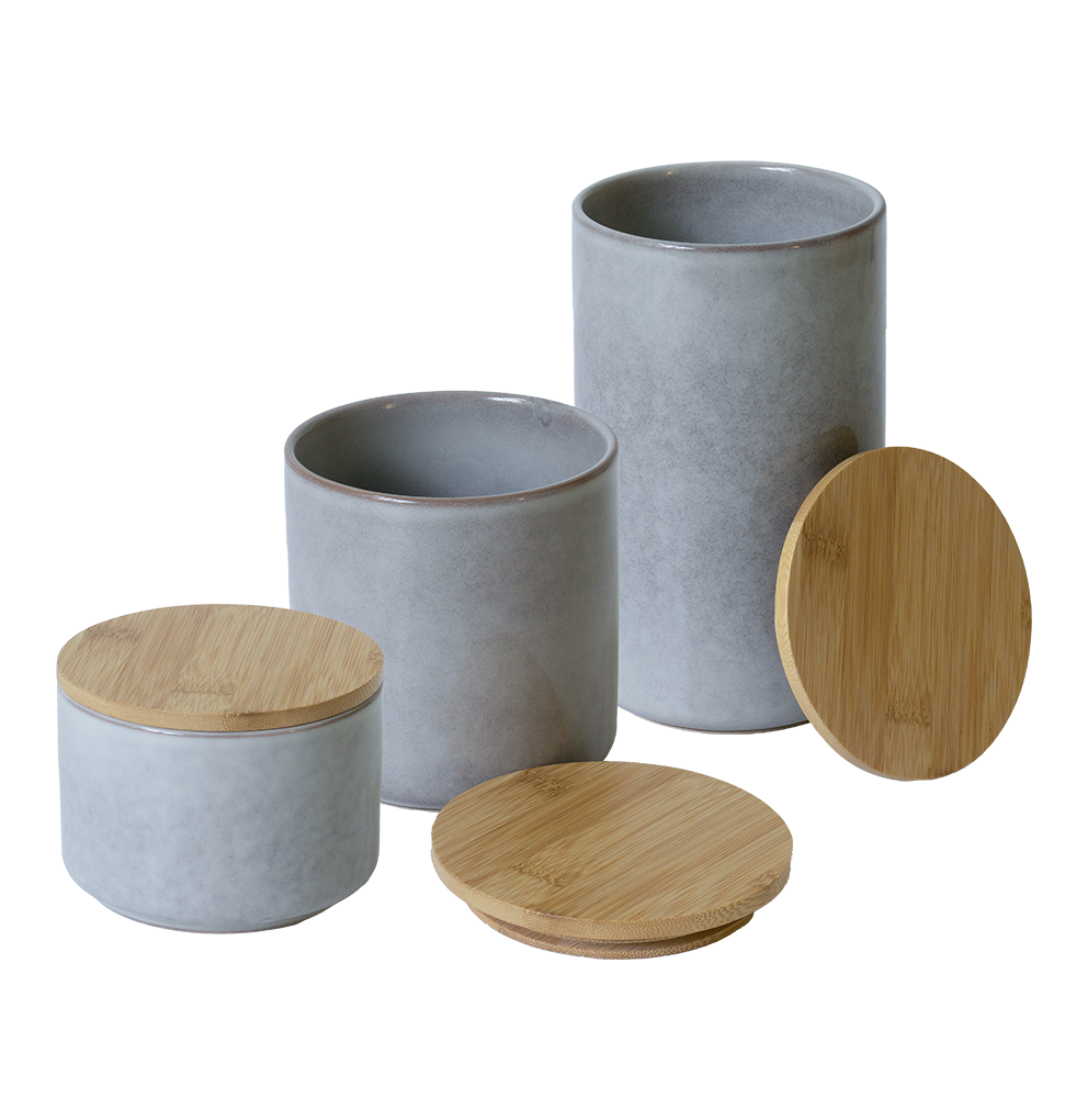 6pc Stone Grey Storage Set