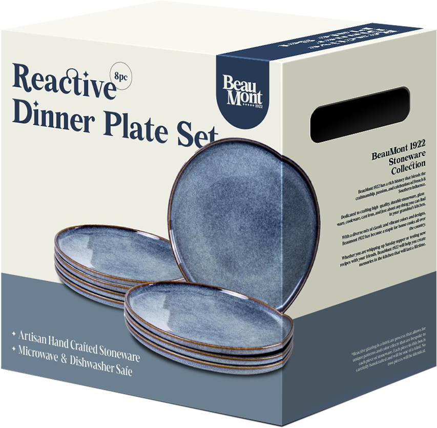 8pc Reactive Dinner Plate Set