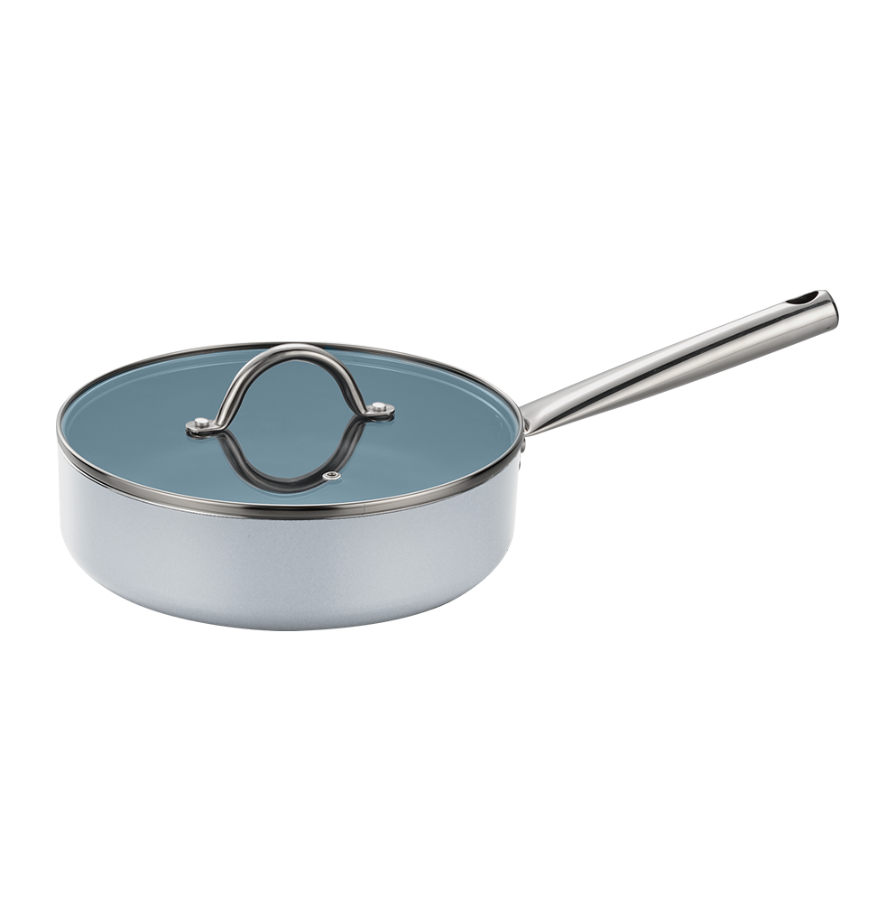 9.5in Ceramic Saute Pan with Lid
